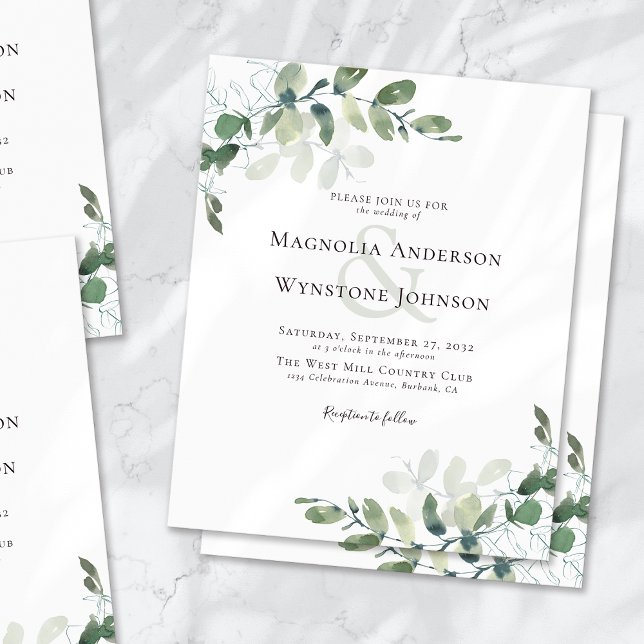 Eucalyptus Watercolor Wedding Invitation (Creator Uploaded)