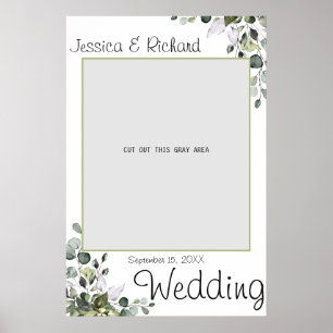 Eucalyptus Watercolor Wedding Photo Prop Poster