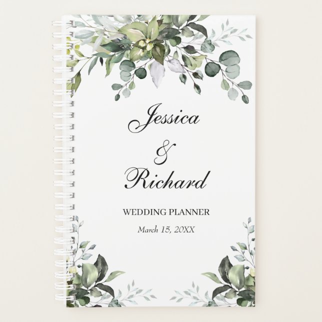 Eucalyptus Watercolor Wedding Planner (Front)