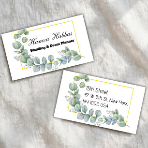 Eucalyptus Watercolor Wedding Planner Business Car Card
