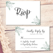 Eucalyptus Watercolor Wedding RSVP Card