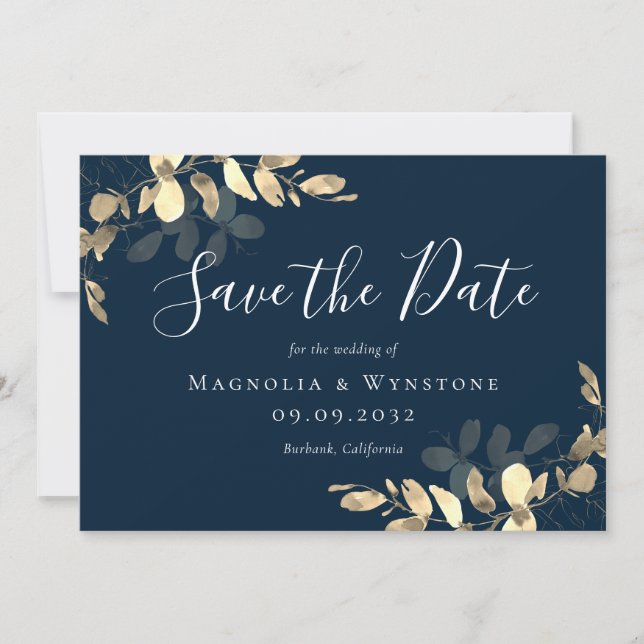 Eucalyptus Watercolor Wedding Save The Date (Front)