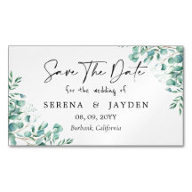  Eucalyptus Watercolor Wedding Save the date
