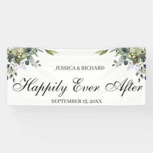 Eucalyptus Watercolor Wedding Sign Banner