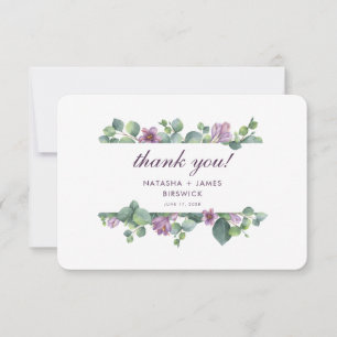 Eucalyptus Watercolor Wedding Thank You Card