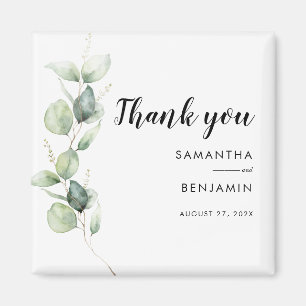 Eucalyptus Watercolor Wedding Thank You Favour Magnet
