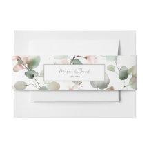 Eucalyptus Watercolour Invitation Belly Band