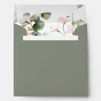 Eucalyptus Watercolour Wedding Envelope
