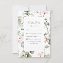 Eucalyptus Watercolour Wedding Response Card