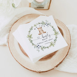 Eucalyptus we can bearly wait baby shower napkin