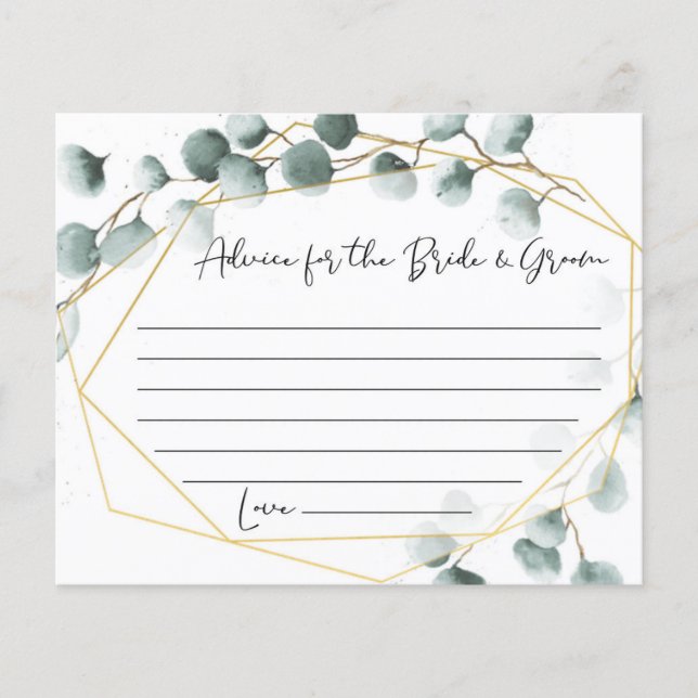 Eucalyptus Wedding Advice Cards (Front)