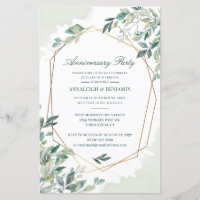 Eucalyptus Wedding Anniversary Party Invitation