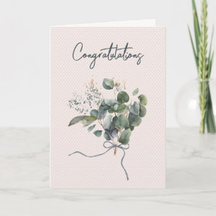 Eucalyptus Wedding Bouquet On Hearts Card