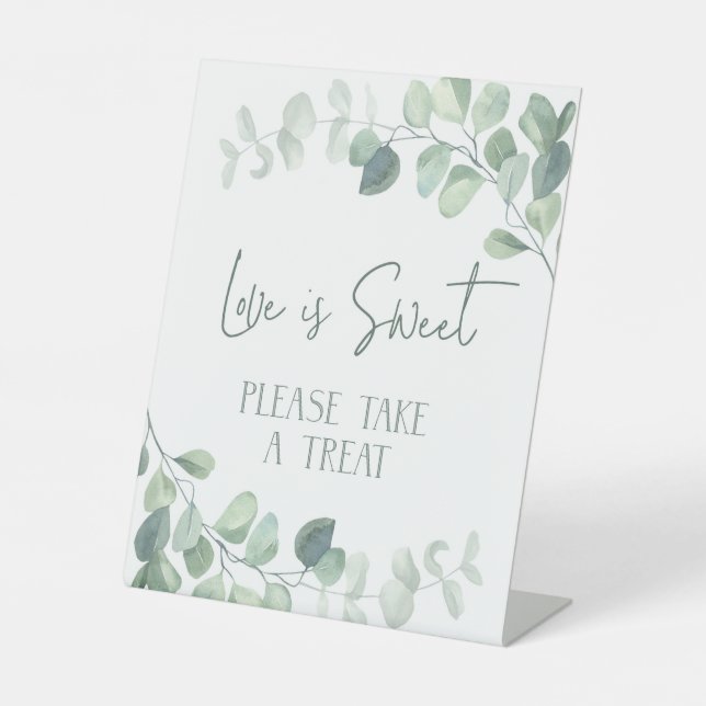 Eucalyptus Wedding Bridal Shower Treat Favour Sign (Front)