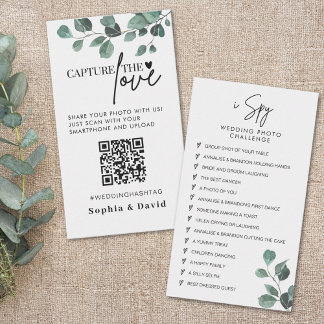 Eucalyptus Wedding Capture The Love QR Code  Enclosure Card