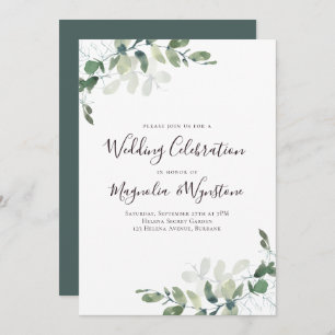Eucalyptus Wedding Celebration Reception Invitation