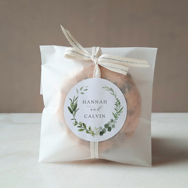 Eucalyptus Wedding Classic Round Sticker (Creator Uploaded)