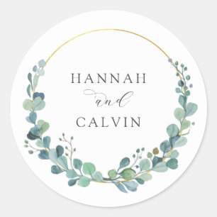 Eucalyptus Wedding Classic Round Sticker