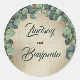 Eucalyptus Wedding Classic Round Sticker