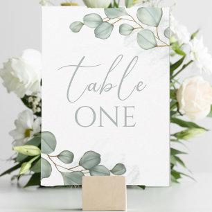Eucalyptus Wedding Elegant Foliage Table Number
