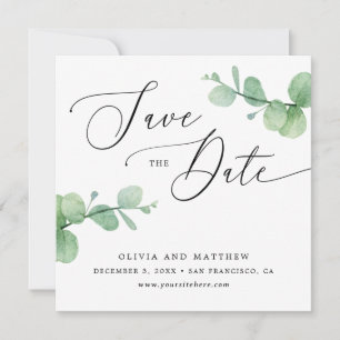 Eucalyptus Wedding Elegant Greenery Garden Photo Save The Date