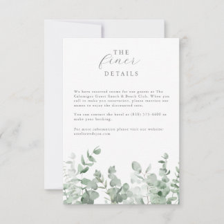 Eucalyptus Wedding Enclosure Details Card