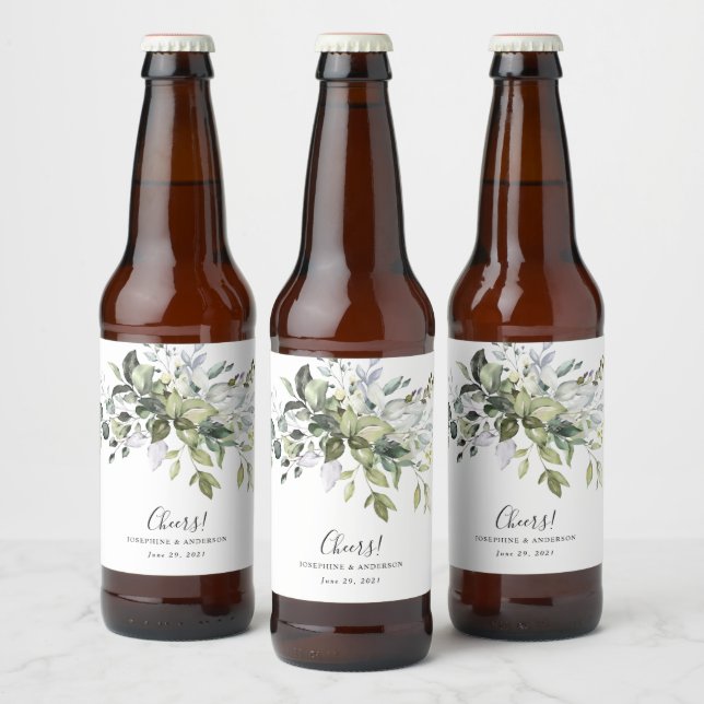 Eucalyptus Wedding Favor Beer Bottle Labels (Bottles)