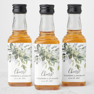 Eucalyptus Wedding Favors Liquor Bottle Labels 