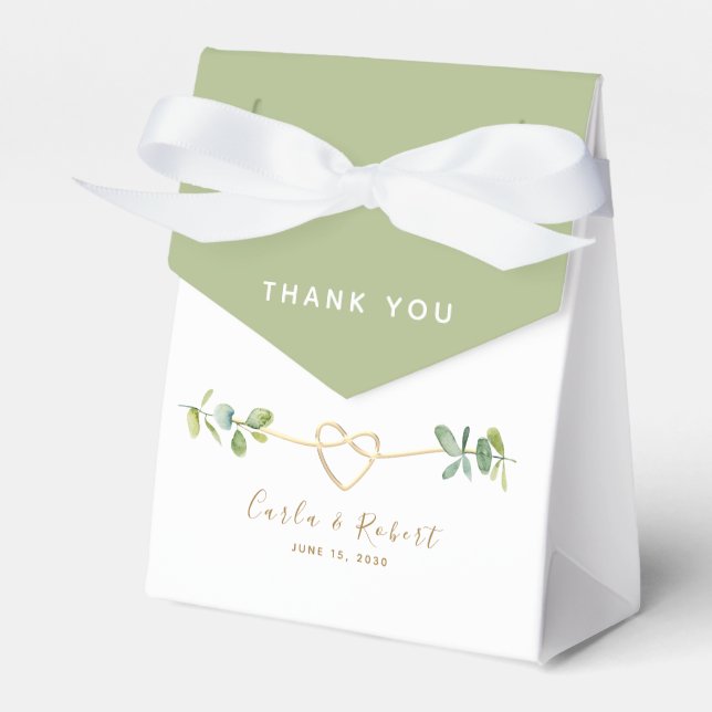 Eucalyptus Wedding Favour Box (Front Side)