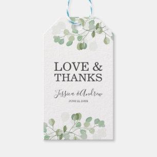 Eucalyptus Wedding Favour Gift Tags Botanical Gree