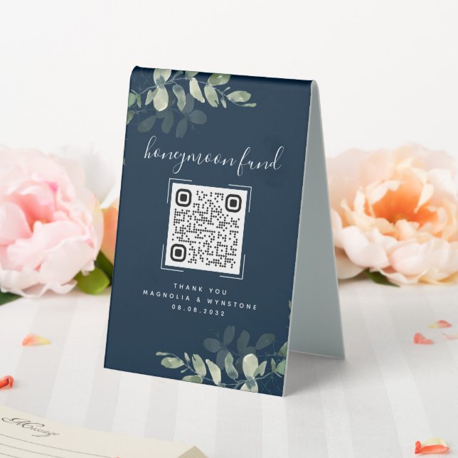Eucalyptus Wedding Honeymoon Fund QR Code  (In SItu (Wedding))