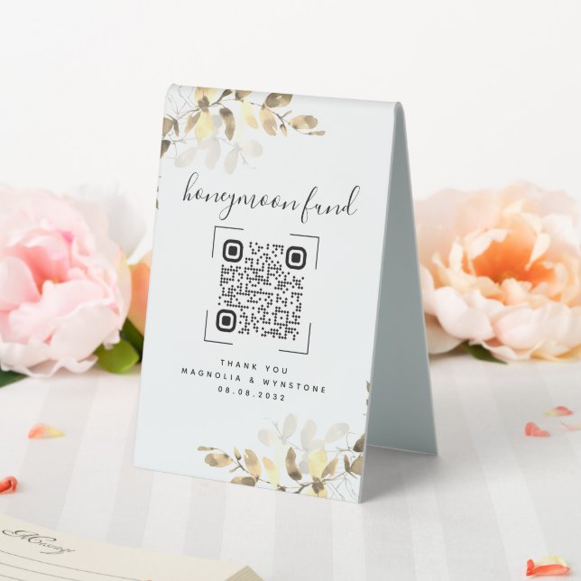 Eucalyptus Wedding Honeymoon Fund QR Code (In SItu (Wedding))