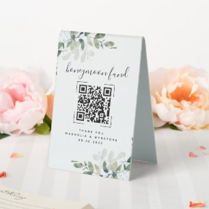 Eucalyptus Wedding Honeymoon Fund QR Code