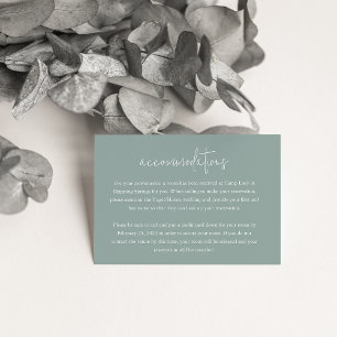Eucalyptus   Wedding Hotel Accommodations Enclosure Card