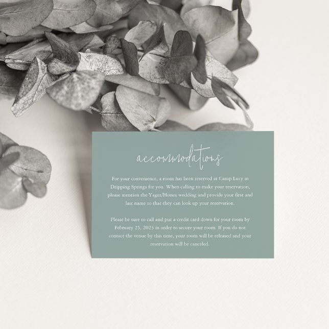 Eucalyptus | Wedding Hotel Accommodations Enclosure Card (Creator Uploaded)
