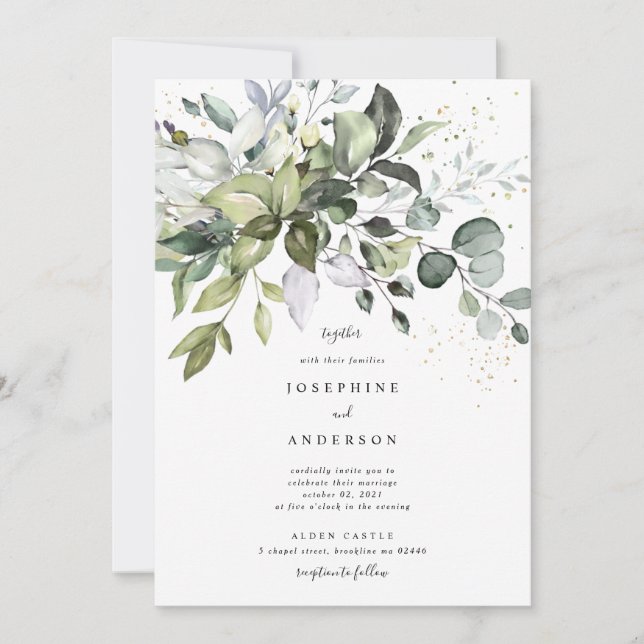 Eucalyptus Wedding Invitation (Front)