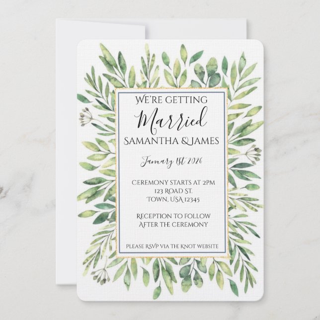 Eucalyptus Wedding Invitation (Front)