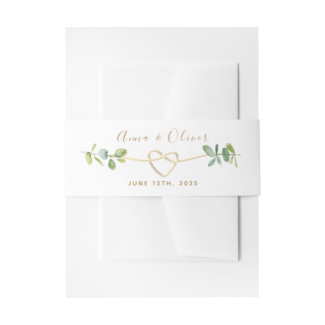 Eucalyptus Wedding Invitation Belly Band (Front Example)