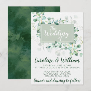 Eucalyptus Wedding Invitation Invite