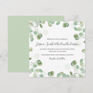 Eucalyptus Wedding Invitation Rustic Greenery Boho