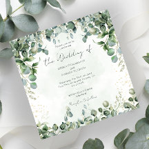 Eucalyptus Wedding Invitation Square 1001