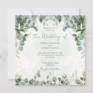 Eucalyptus Wedding Invitation Square 1001 