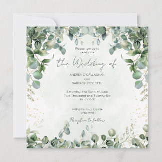 Eucalyptus Wedding Invitation Square 1001 