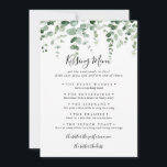 Eucalyptus Wedding Kissing Menu Game Card<br><div class="desc">This eucalyptus wedding kissing menu game card is perfect for a modern wedding reception. The design features watercolor hand-drawn elegant botanical eucalyptus branches and leaves.</div>