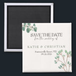 Eucalyptus Wedding Magnet<br><div class="desc">A simplistic wedding save the date magnet,  so your guests can be reminded of the date,  everyday! This design features handmade watercolour painted eucalyptus (painted by me!).  Click to edit to customize this design with your photo and details.</div>