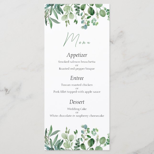 Eucalyptus Wedding Menu (Front)