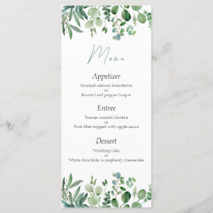 Eucalyptus Wedding Menu