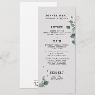 Eucalyptus Wedding Menu