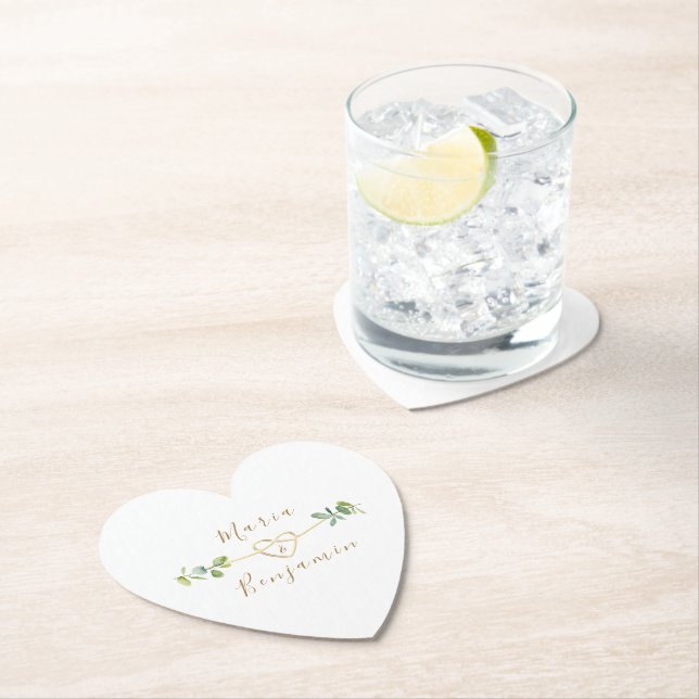 Eucalyptus Wedding Paper Coaster (Insitu)