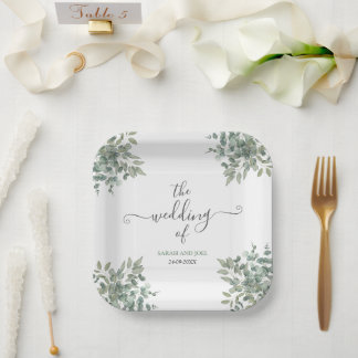 Eucalyptus Wedding Paper Plate